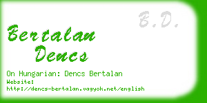 bertalan dencs business card